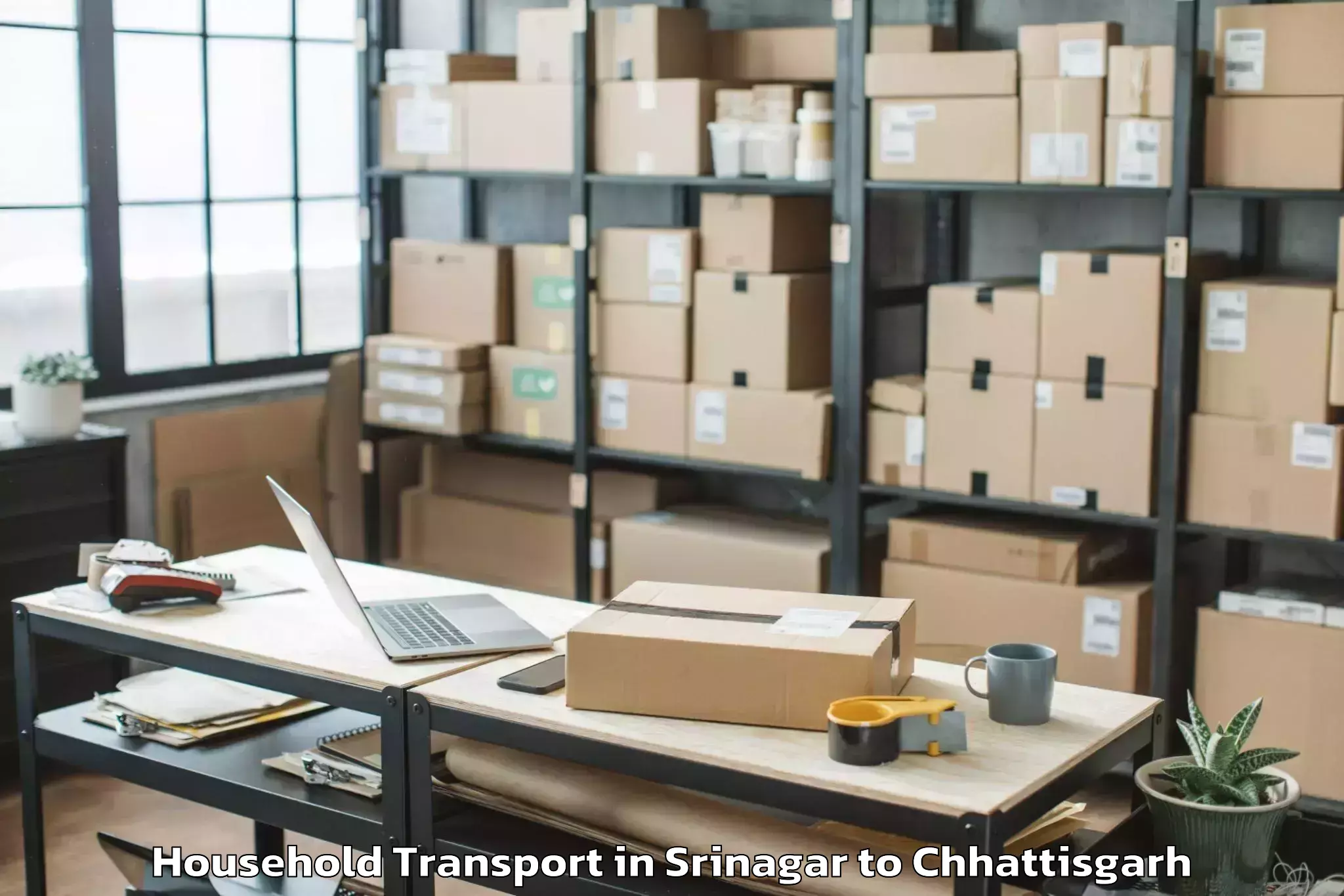 Reliable Srinagar to Chhindgarh Household Transport